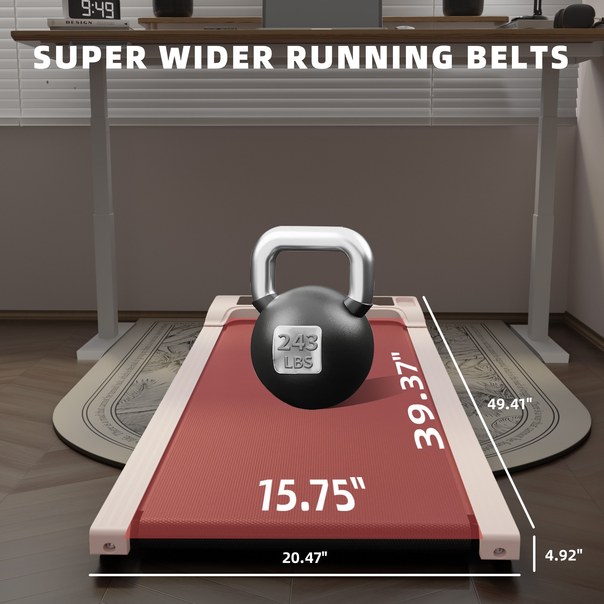 Walking Pad Under Desk Treadmill,Portable Small Treadmills For Home And Office,Super Quiet Motorized Walking Jogging Running Machine With Remote Control_voghion.com